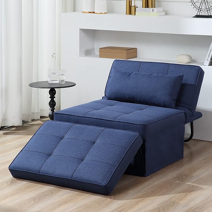 4 in 1 Multi-Function Folding Ottoman Breathable Linen Couch Bed