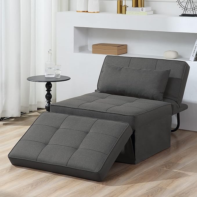 4 in 1 Multi-Function Folding Ottoman Breathable Linen Couch Bed